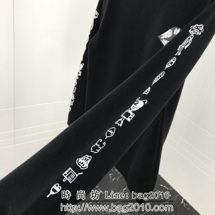 Chrome hearts 克羅心 18ss秋冬新款 梵文印花圖案 加絨加厚圓領套頭衛衣 情侶款 ydi1301